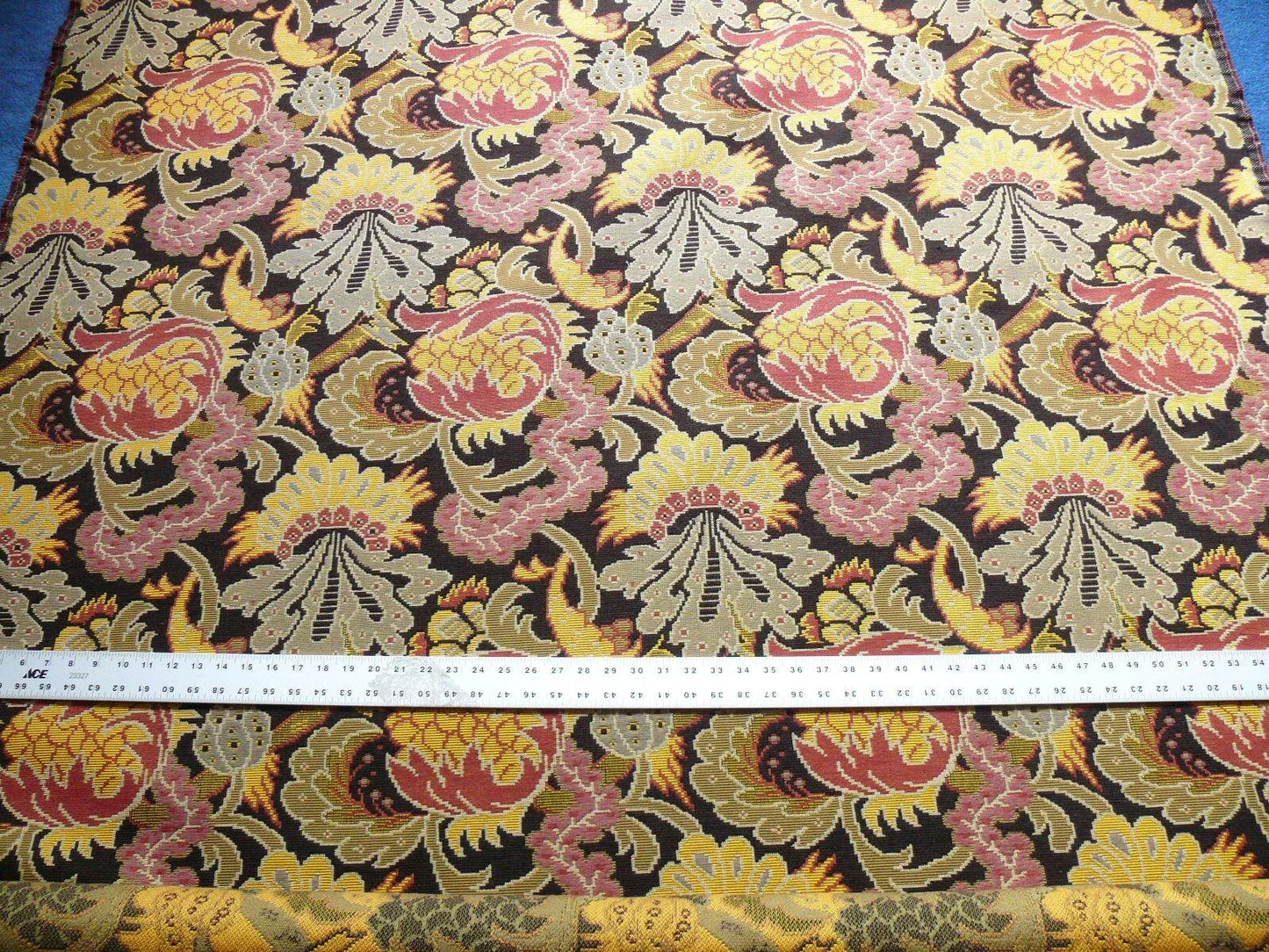 Clarence House Chinon Tapestry Pom &amp; Lotus Acanthus Flora Noir MSRP USD 396/Y