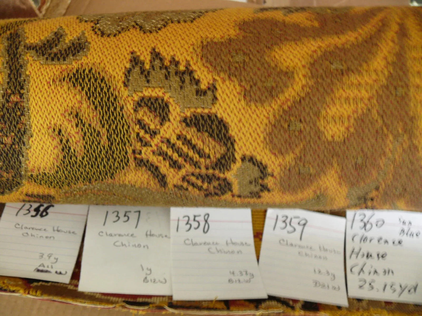 Clarence House Chinon Tapestry Pom &amp; Lotus Acanthus Flora Noir MSRP USD 396/Y