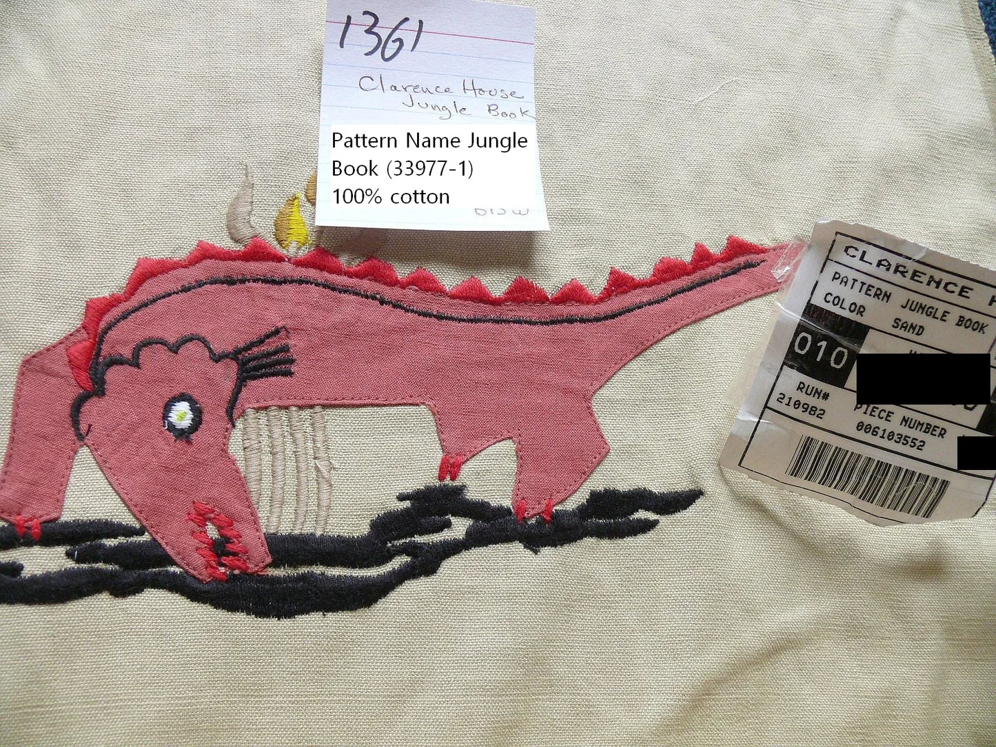 Clarence House Jungle Book Applique Embroidery Panther Elephant MSRP USD 300+/Y