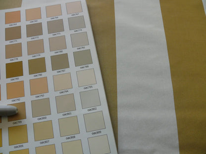 4.125Y Scalamandre Silk Tafetta  White and Taupe Stripe A15G MSRPUSD 460/y