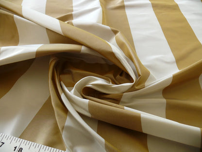 4.125Y Scalamandre Silk Tafetta  White and Taupe Stripe A15G MSRPUSD 460/y