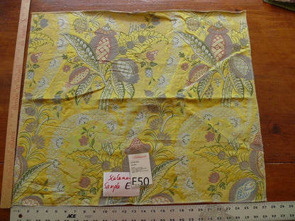 Scalamandre Neoclassical Bizarre Silk Lampas Multi on Ming Yellow MSRP$800+Y E50