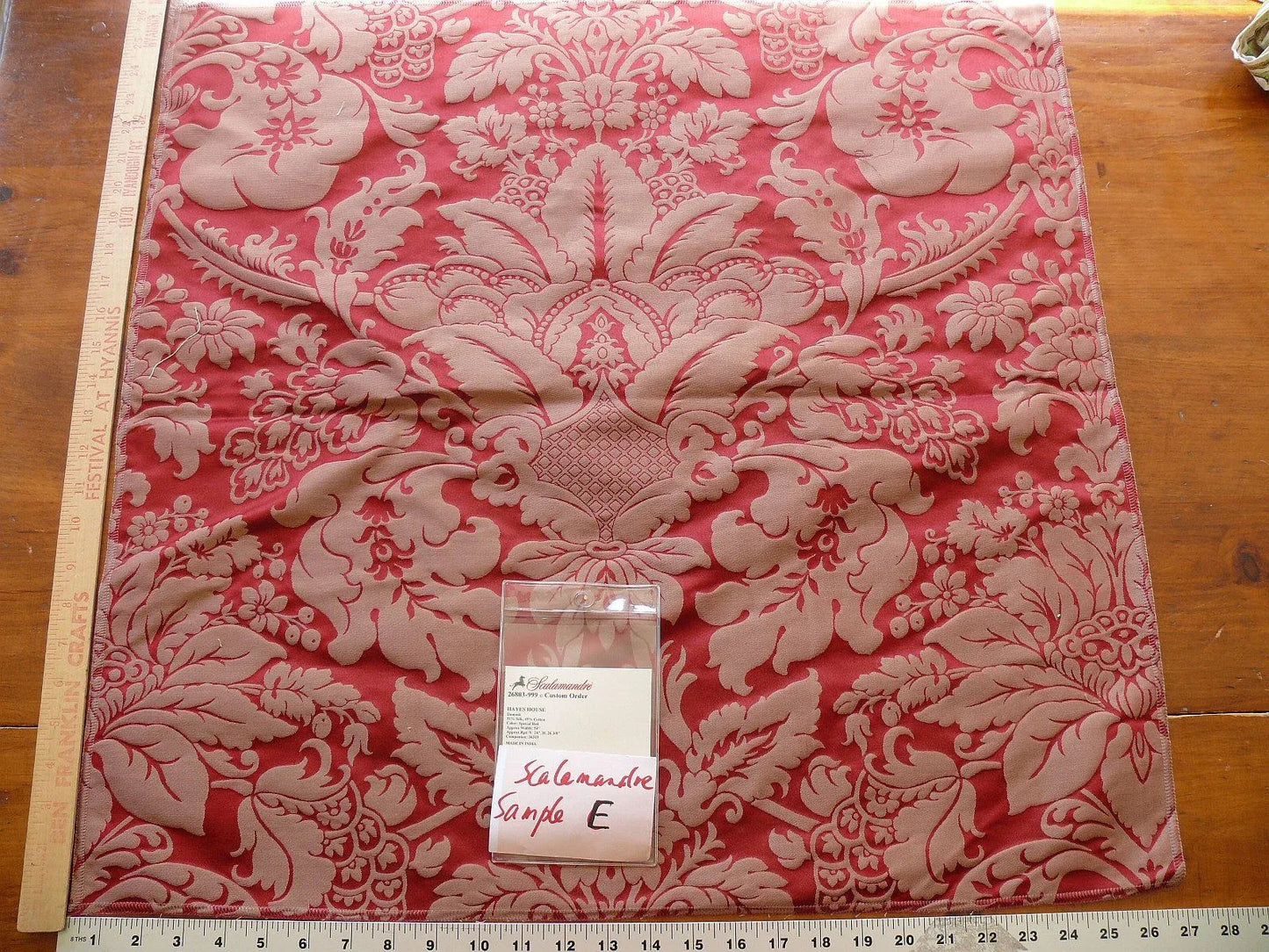 Scalamandre Neoclassical Hayes House Silk Damask Special Red MSRP$800+Y E52