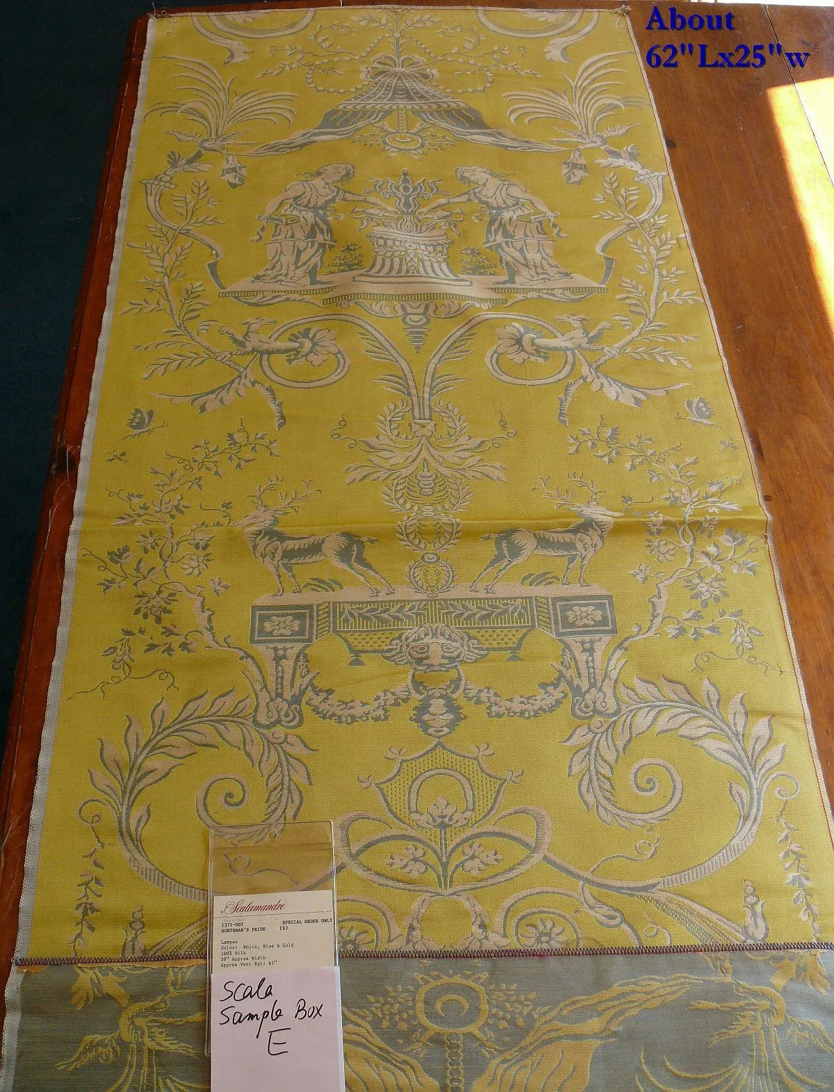 Scalamandre Neoclassical HUNTSMAN"S PRIDE SILK Lampas MSRP$1000+Y E61