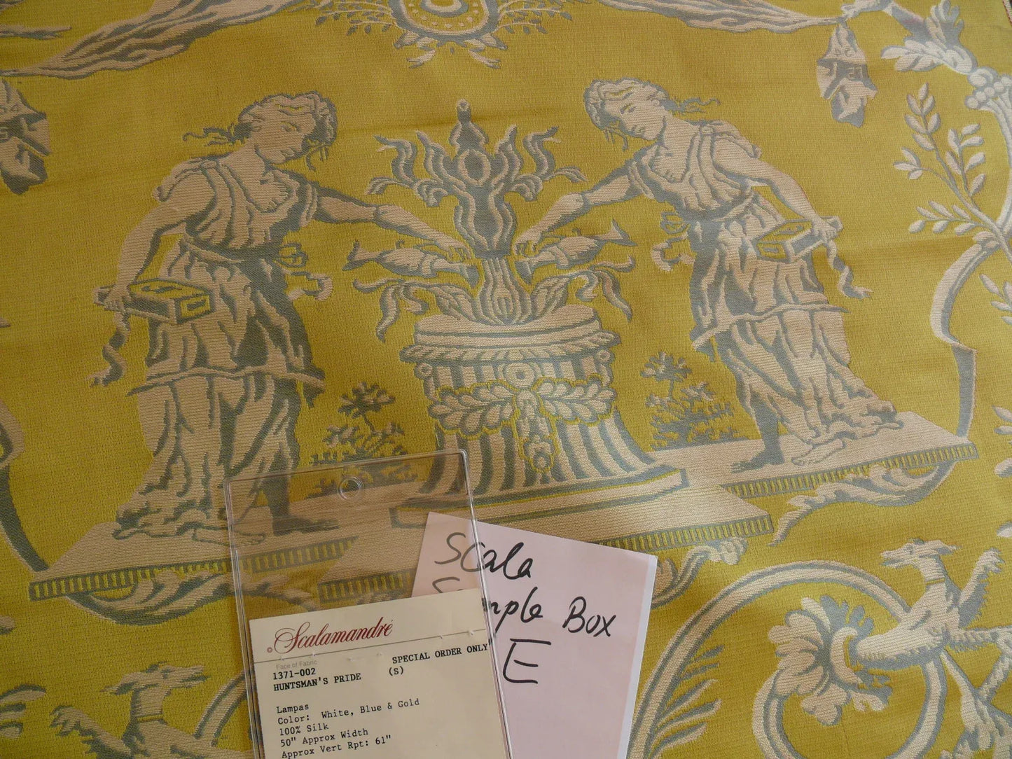 Scalamandre Neoclassical HUNTSMAN"S PRIDE SILK Lampas MSRP$1000+Y E61