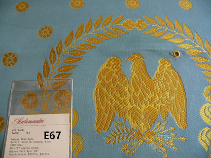 Scalamandre Neoclassical "Eagle" Gold on Federal Blue 97273-001 Silk Lampas  MSRP$1000+Y E67