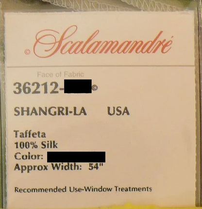 Bty Scalamandre Shangri-la Silk Dupioni "froth" Light Yellow Gold MSRP USD 158Y