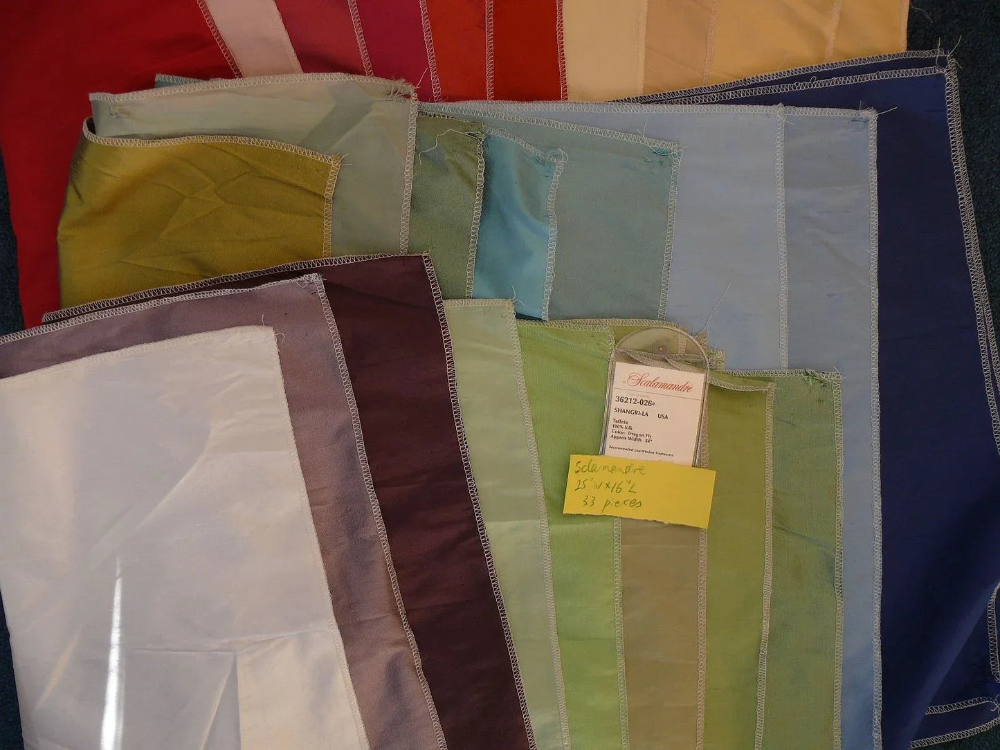 33 pieces Scalamandre Shangri-la Silk Dupioni Taffeta Assorted Colors MSRP USD 158Y