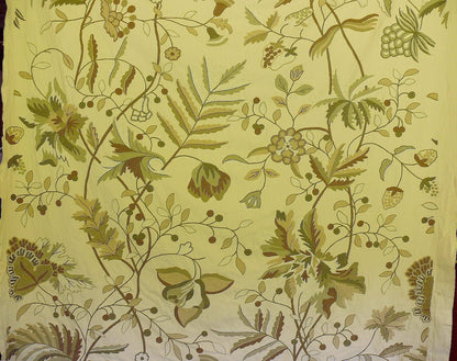 Scalamandre Antoine Natural and White Wool Crewel on Cotton Embroidery 1Y++ MSRP USD 338/Y