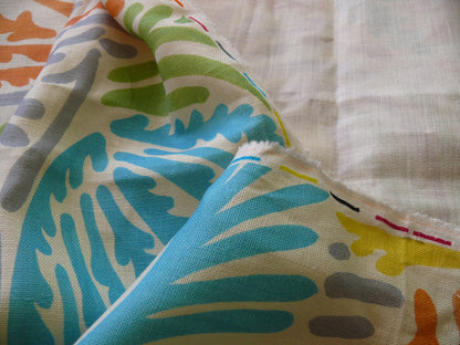 CLARENCE HOUSE " ANDROS" 100% LINEN COLORFUL CORAL 1.7Y #1446