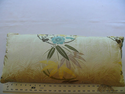 100%SILK KRAVET COUTOUR IMPERIAL KIMONO IVORY WHITE PILLOW 24X11" #1507