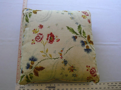 SCALAMANDRE DESIGNER PILLOW 18x18" BIG! PRINTED LINEN FLORAL