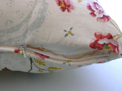 SCALAMANDRE DESIGNER PILLOW 18x18" BIG! PRINTED LINEN FLORAL