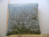 SCALAMANDRE PILLOW 18" NIMBUS CHNIOSERIE LINEN CHENILLE STONE BLUE MSRP$500