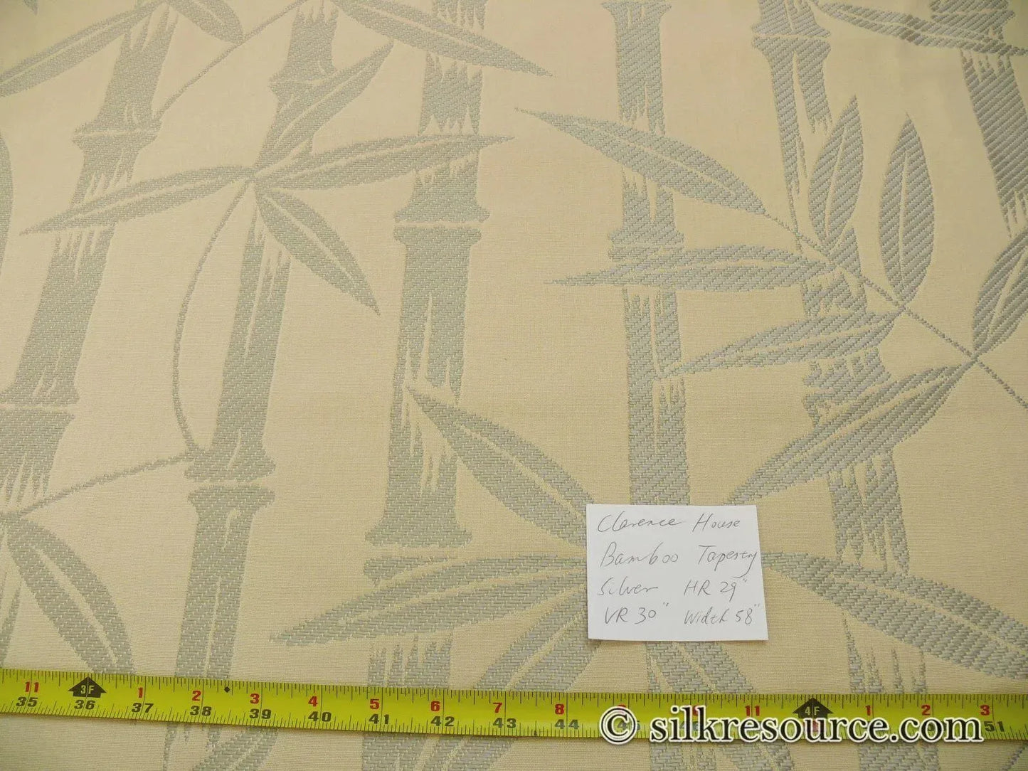 Clarence House Silver Grey White "Le Bamboo" Asian Botanical Tapestry Thick BTY #1541