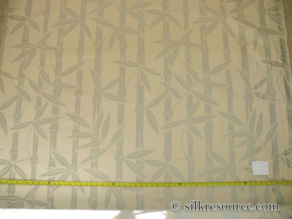 Clarence House Silver Grey White "Le Bamboo" Asian Botanical Tapestry Thick BTY #1541