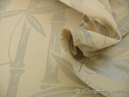 Clarence House Silver Grey White "Le Bamboo" Asian Botanical Tapestry Thick BTY #1541