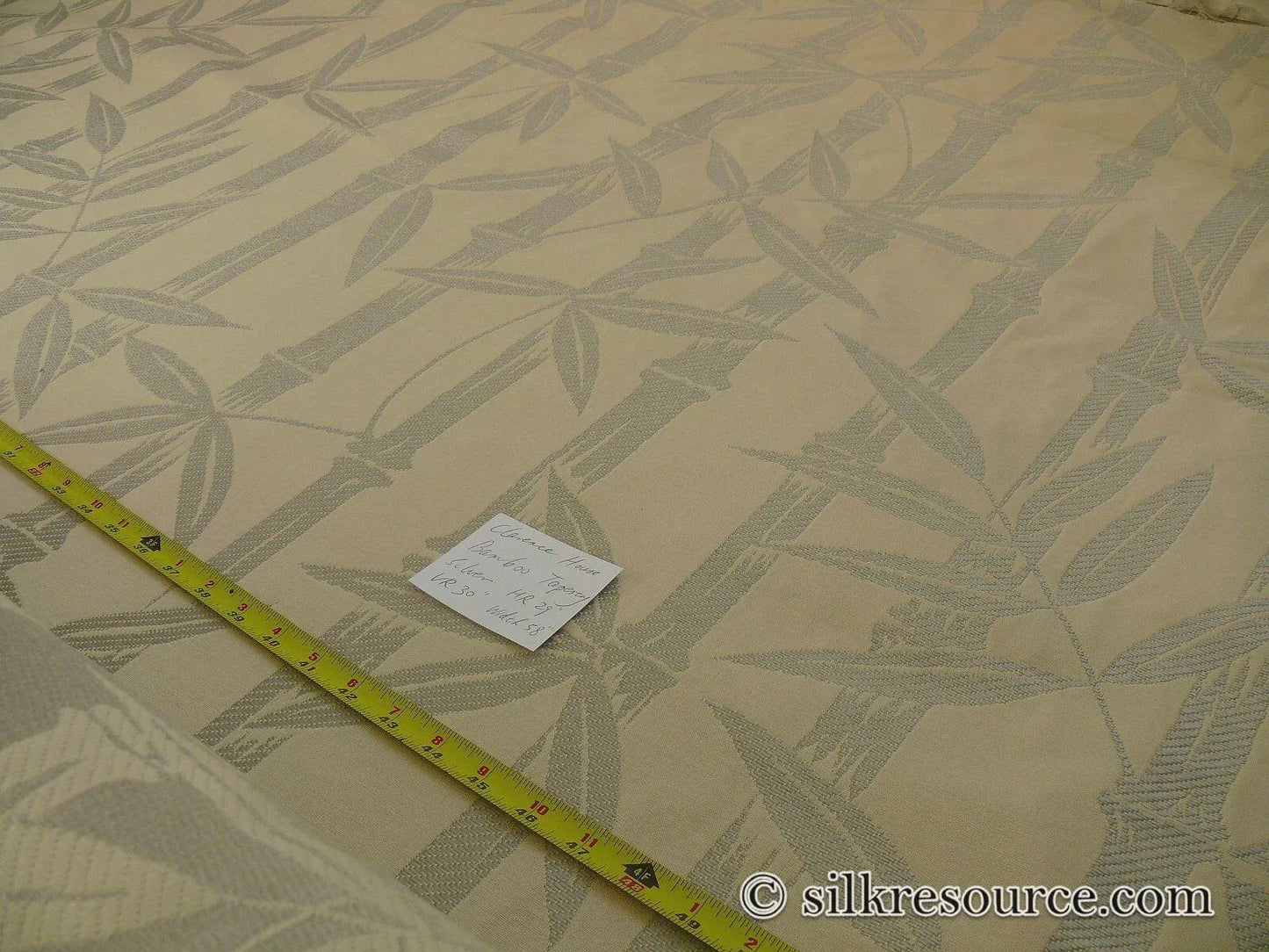 Clarence House Silver Grey White "Le Bamboo" Asian Botanical Tapestry Thick BTY #1541