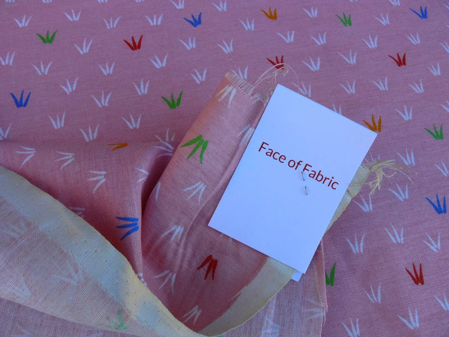 Scalamandre Neptune Multi On Pink Linen Hand Print from France Music Grass Seagull Pop Art Red Green Blue MSRP USD285/y