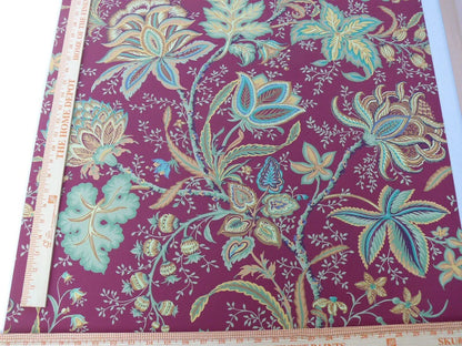 4.5y Single Roll Scalamandre James Cinnabar Old World Weavers Wallpaper Red Gold Green Jacobean Lush Flower Tree Of Life MSRP USD 180/Roll