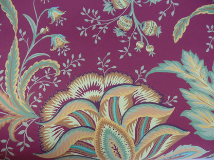 4.5y Single Roll Scalamandre James Cinnabar Old World Weavers Wallpaper Red Gold Green Jacobean Lush Flower Tree Of Life MSRP USD 180/Roll