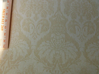 5.5y Single Roll Scalamandre Virtuoso Wheat Wallpaper Renaissance Damask MSRP USD 152