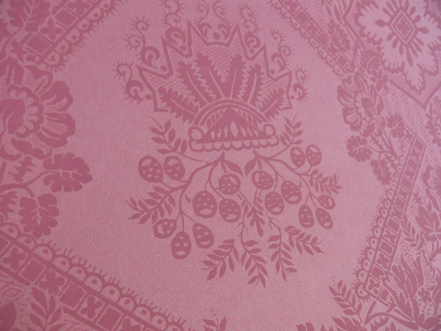 High End Wallpaper 5y Single Roll Scalamandre Lace Damask Wallpaper Red Pink Coral Renaissance Flower MSRP USD 104/Single Roll