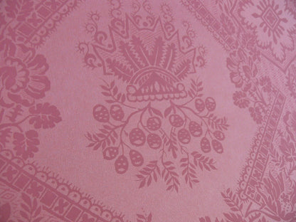 High End Wallpaper 5y Single Roll Scalamandre Lace Damask Wallpaper Red Pink Coral Renaissance Flower MSRP USD 104/Single Roll