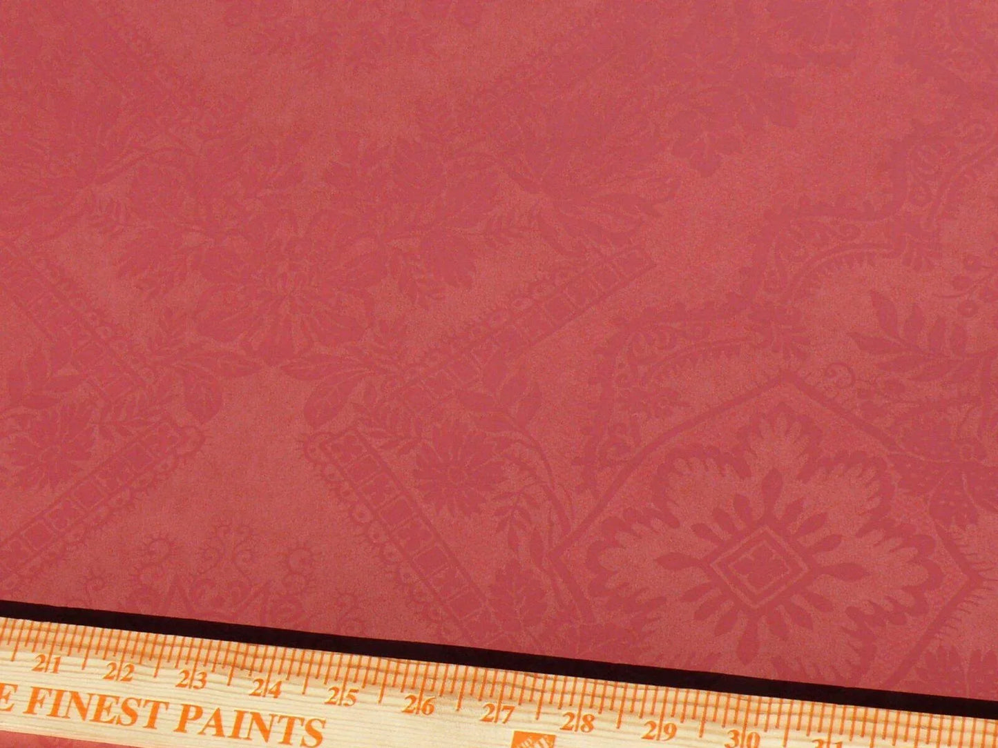 High End Wallpaper 5y Single Roll Scalamandre Lace Damask Wallpaper Red Pink Coral Renaissance Flower MSRP USD 104/Single Roll