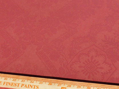 High End Wallpaper 5y Single Roll Scalamandre Lace Damask Wallpaper Red Pink Coral Renaissance Flower MSRP USD 104/Single Roll