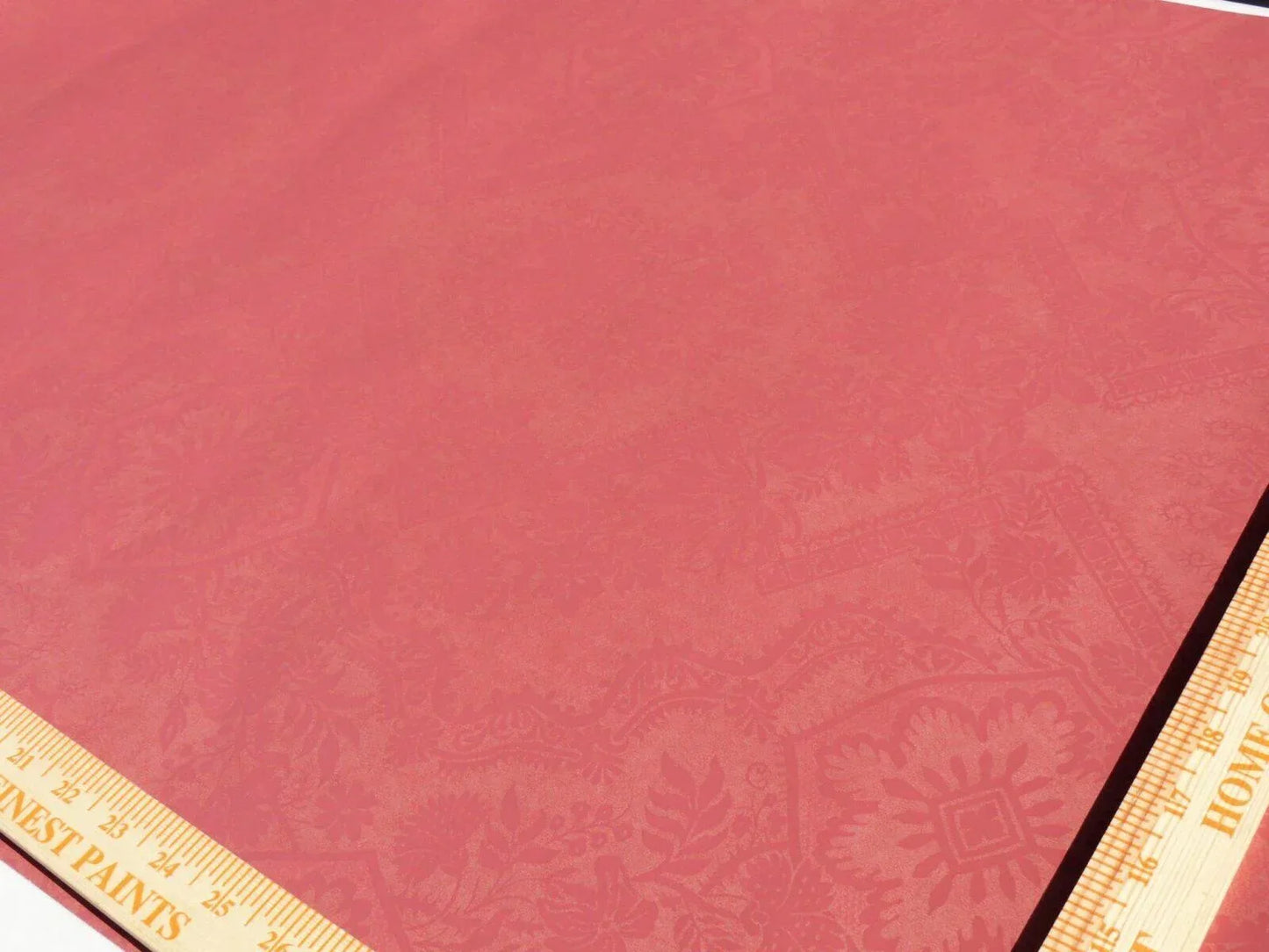 High End Wallpaper 5y Single Roll Scalamandre Lace Damask Wallpaper Red Pink Coral Renaissance Flower MSRP USD 104/Single Roll