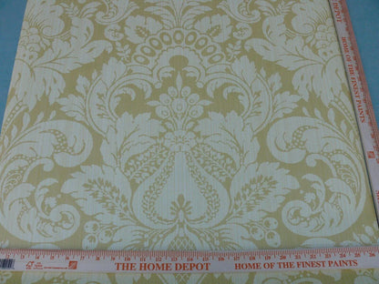 High End Wallpape Scalamandre "daphne  Classic Gold" Renaissance Damask Strie MSRP USD 174/single Roll  Old World Weavers