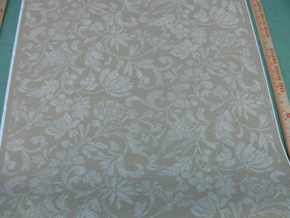 High End Wallpaper Scalamandre Tamira Fresco Crewel Sunflower Grapes Rose Artichoke Tan MSRP USD 88/single Roll Old World Weavers