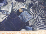 3d 2.4yds Scalamandre Lelievre Square Rp$447/y Jean Paul Gaultier On The Road 1960's Indigo Blue
