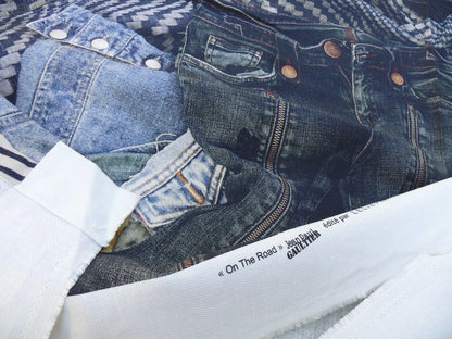 3d 2.4yds Scalamandre Lelievre Square Rp$447/y Jean Paul Gaultier On The Road 1960's Indigo Blue
