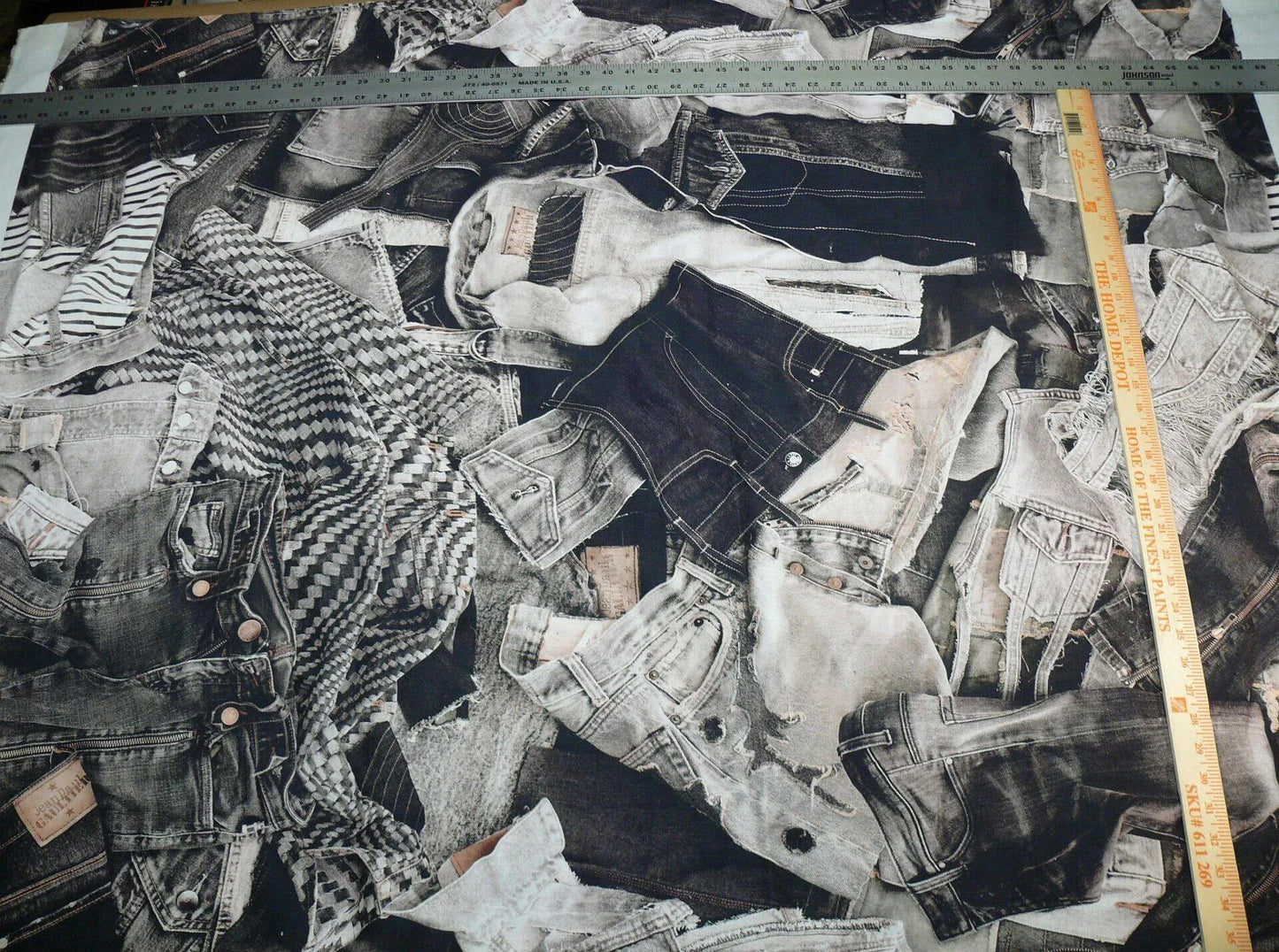 15d 1.25yds Scalamandre Lelievre Square Rp$447/y Jean Paul Gaultier On The Road 1960's Graphite Grey Black