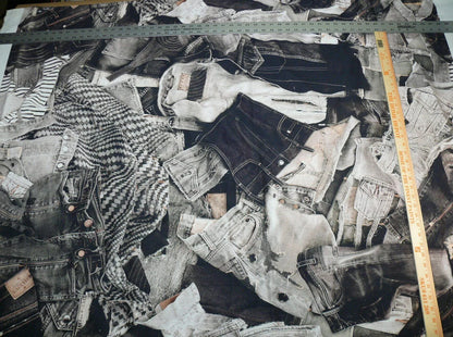 15d 1.25yds Scalamandre Lelievre Square Rp$447/y Jean Paul Gaultier On The Road 1960's Graphite Grey Black