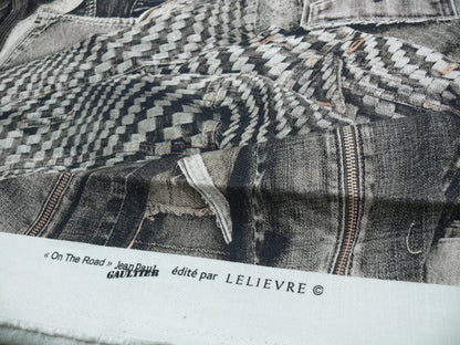 15d 1.25yds Scalamandre Lelievre Square Rp$447/y Jean Paul Gaultier On The Road 1960's Graphite Grey Black