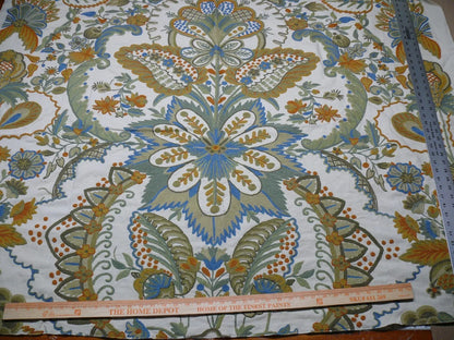 Scalamandre Magnificent Lalita Crewel  Antique Wool Rose Flower Black MSRP USD540/Y