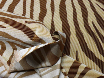 Beacon Hill Mumbai Silk Vevet Copper Zebra Tiger Brown Gold Animal Skin Heavy MSRP USD 663.76/y