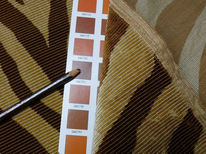 Beacon Hill Mumbai Silk Vevet Copper Zebra Tiger Brown Gold Animal Skin Heavy MSRP USD 663.76/y