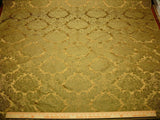 High Quality 100% Silk Damask Renaissance Classic Golden Olive Green Bronze