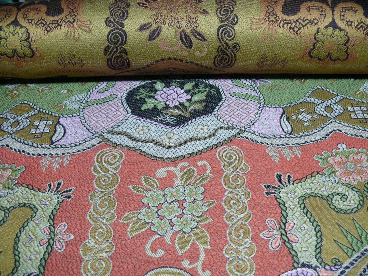 Clarence House Dragon Empress Woven Jacquard Pink Green By Yd MSRP USD 478/Y