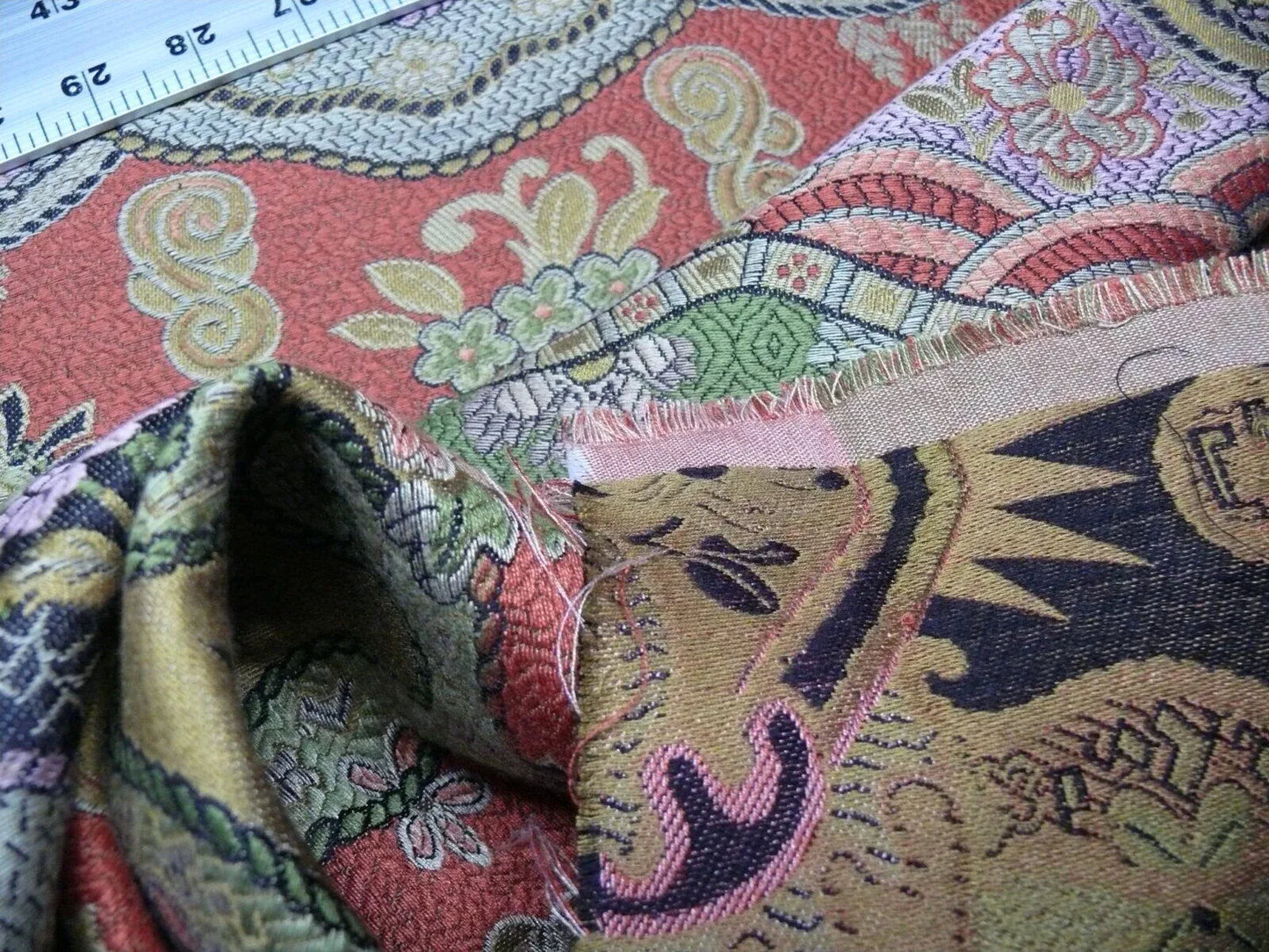 Clarence House Dragon Empress Woven Jacquard Pink Green By Yd MSRP USD 478/Y