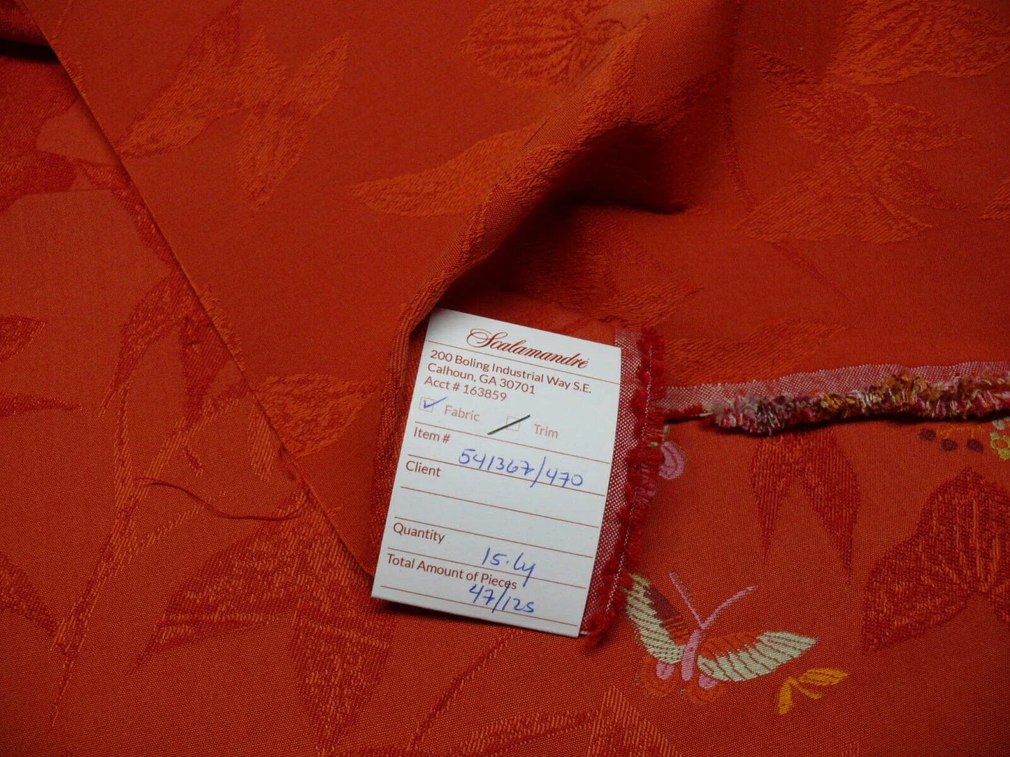 Scalamandre Papilio Coquelicot Butterfly Fil Coup MSRP USD 220/Y