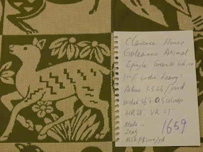 Clarence House "galeazzo" African Animal Epingle Green Lion Deer Dove Bird Hare Horse #1659