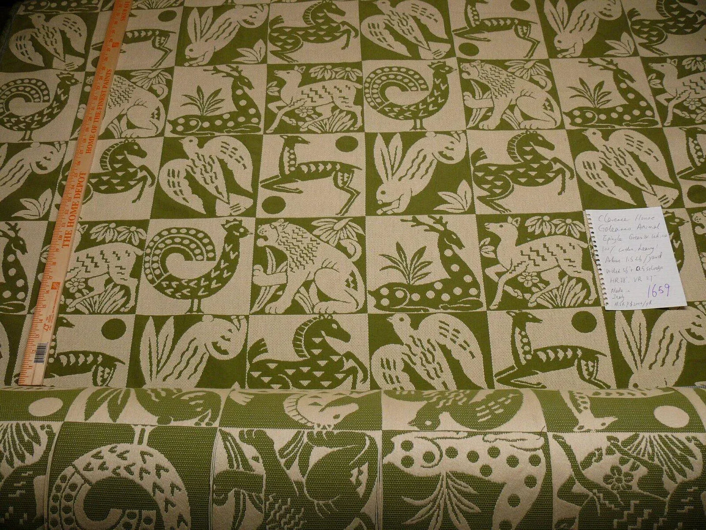 Clarence House "galeazzo" African Animal Epingle Green Lion Deer Dove Bird Hare Horse #1659