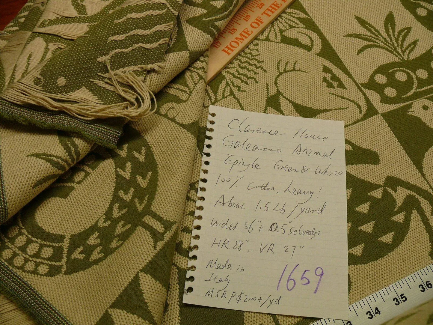 Clarence House "galeazzo" African Animal Epingle Green Lion Deer Dove Bird Hare Horse #1659