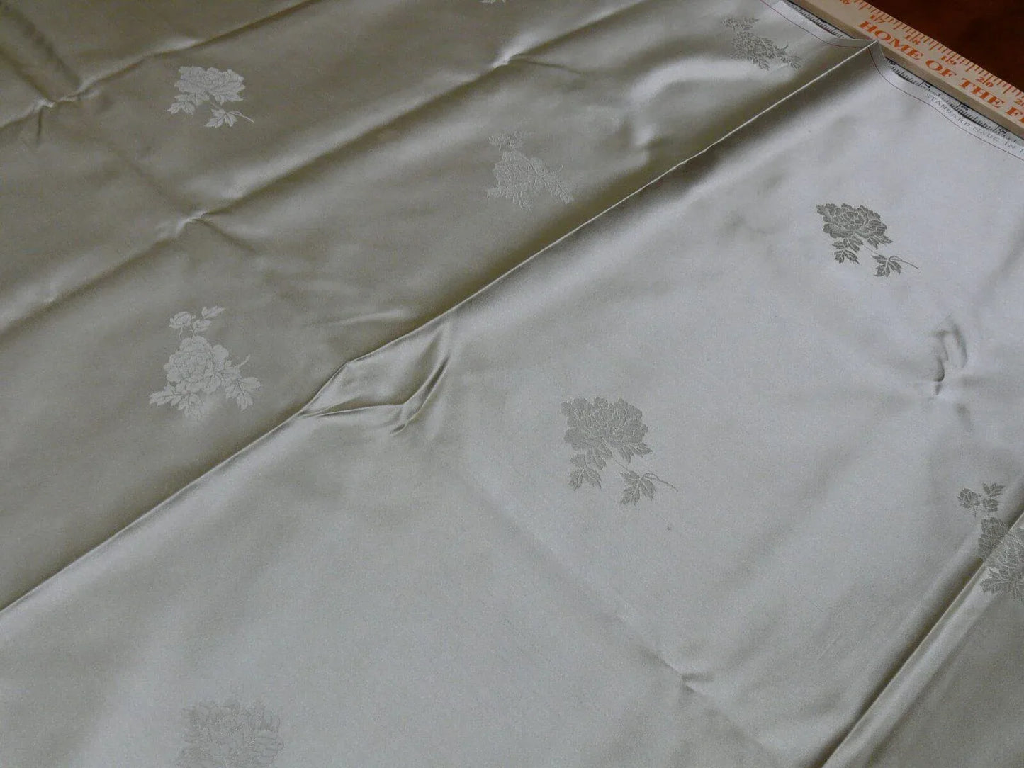 5y X 30"w Ivory White Peony Flower "ying Tai" Of Hong Kong Silk Brocade By Ying Tai Bespoke