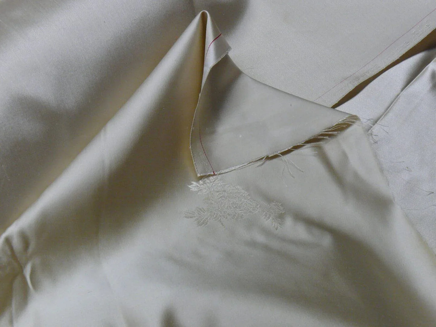 5y X 30"w Ivory White Peony Flower "ying Tai" Of Hong Kong Silk Brocade By Ying Tai Bespoke